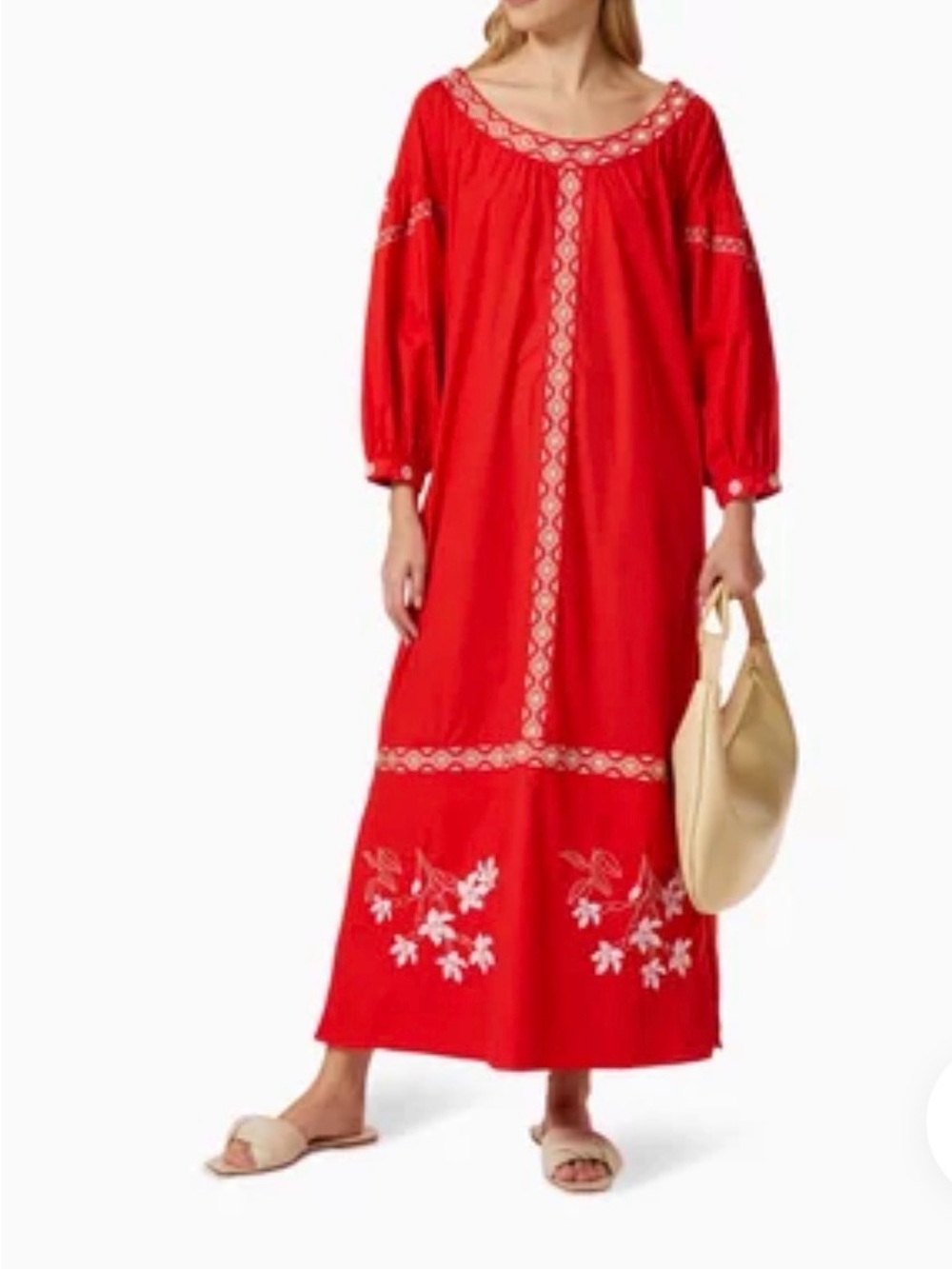 ❤️JUAN DE DIOS BUGANVILIAS EMBROIDERED MAXI CORTON DRESS NWT❤️ - Picture 2 of 4
